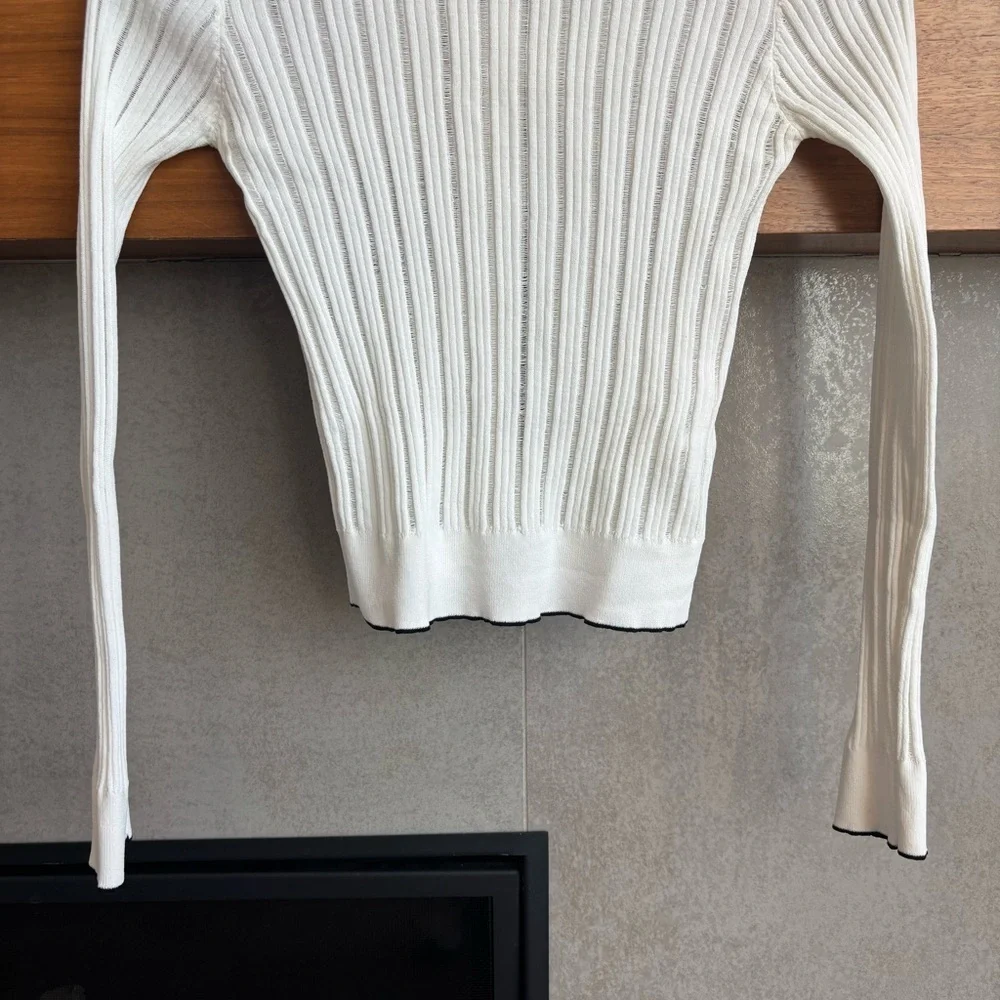 Pinko Long Sleeves Cable Cardigan, Size XS